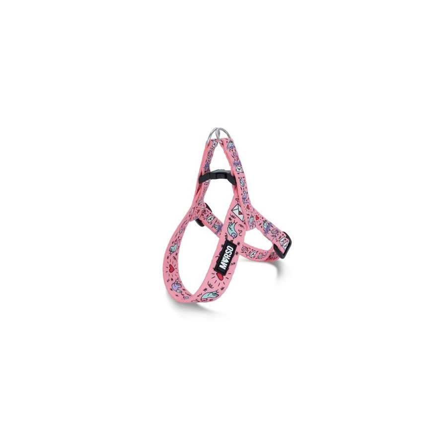 Morso Mini Hondentuig Verstelbaar Gerecycled Sweet Tweet Roze 29-38X2,5 CM