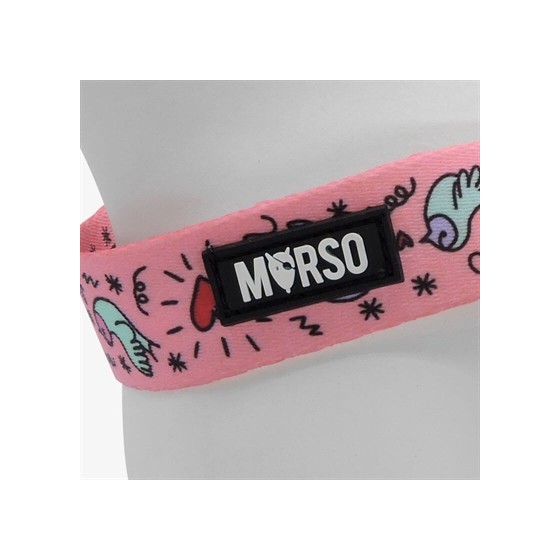 Morso Mini Hondentuig Verstelbaar Gerecycled Sweet Tweet Roze 29-38X2,5 CM