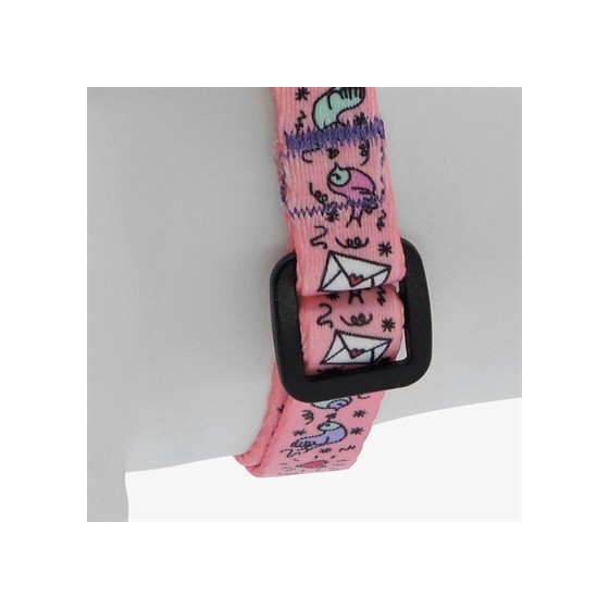 Morso Mini Hondentuig Verstelbaar Gerecycled Sweet Tweet Roze 32-41X2,5 CM