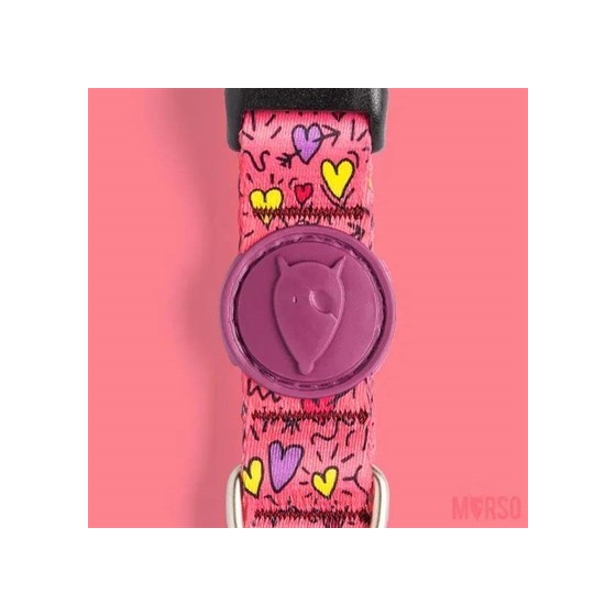 Morso Halsband Hond Gerecycled Pink Think Roze 43-70X2,5 CM