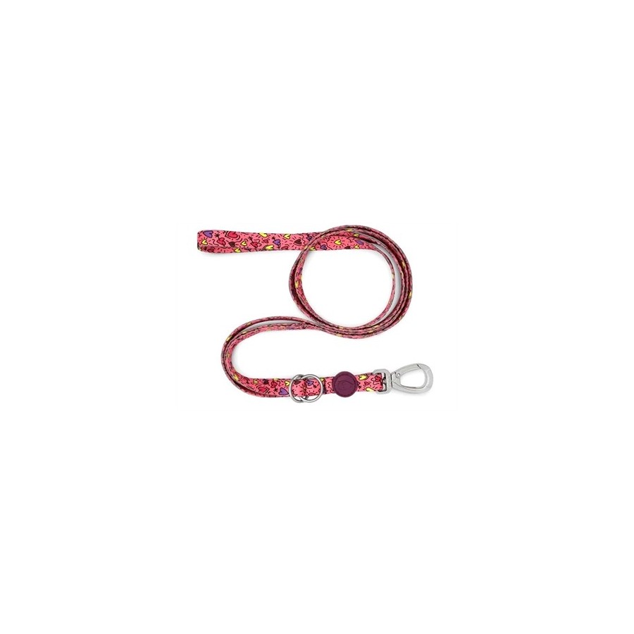 Morso Hondenriem Verstelbaar Gerecycled Pink Think Roze 65-200X2,5 CM 20-80 KG