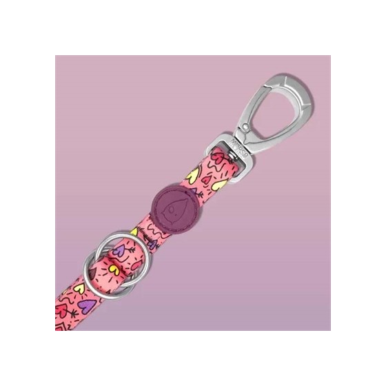 Morso Hondenriem Verstelbaar Gerecycled Pink Think Roze 65-200X2,5 CM 20-80 KG