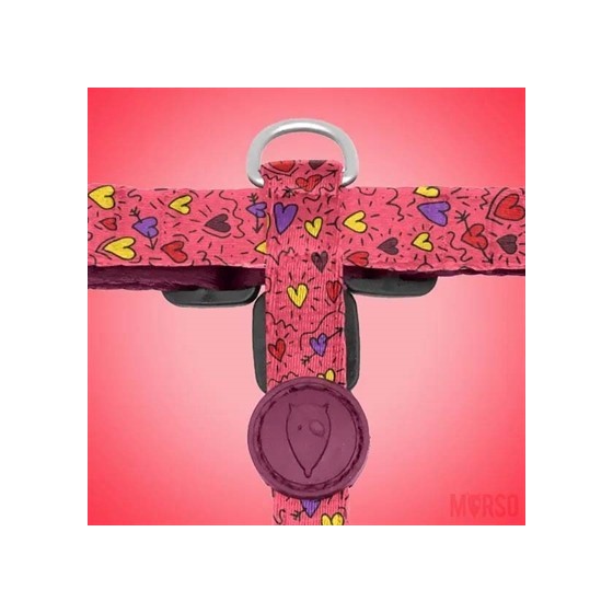 Morso Hondentuig H-Tuig Gerecycled Pink Think Roze 50-70X1,5 CM