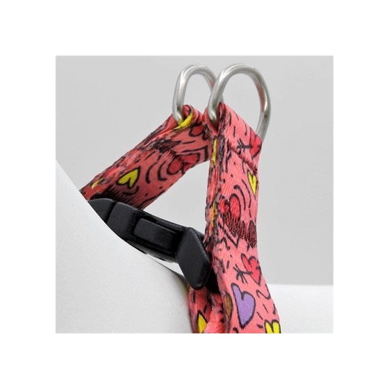 Morso Mini Hondentuig Verstelbaar Gerecycled Pink Think Roze 24-32X1,5 CM