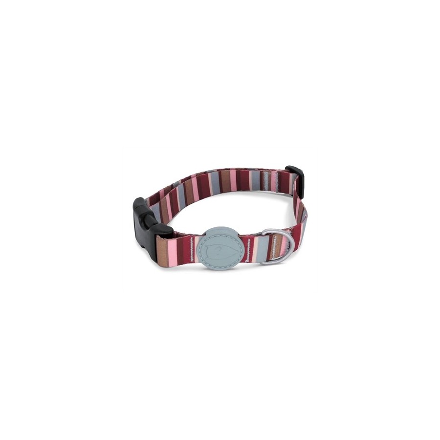 Morso Halsband Hond Gerecycled Skyline Rood / Roze 37-58X2,5 CM