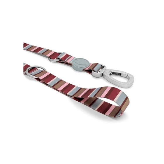 Morso Hondenriem Verstelbaar Gerecycled Skyline Rood / Roze 75-230X1,5 CM 1-4 KG