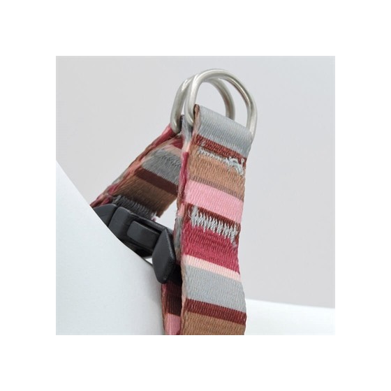 Morso Mini Hondentuig Verstelbaar Gerecycled Skyline Rood / Roze 29-38X2,5 CM