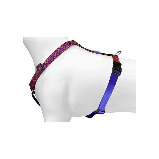 Morso Hondentuig H-Tuig Gerecycled Urban Lizard Rood 40-55X1,5 CM