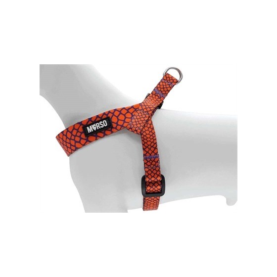 Morso Mini Hondentuig Verstelbaar Gerecycled Urban Lizard Rood 24-32X1,5 CM