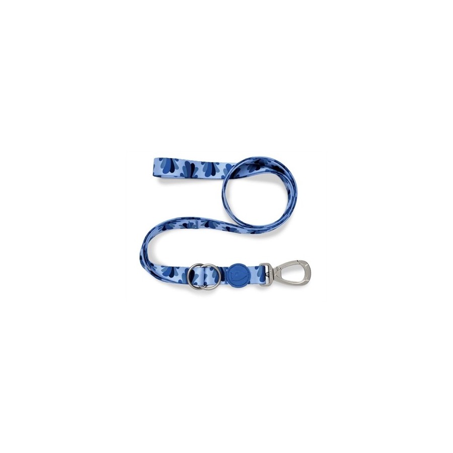 Morso Hondenriem Verstelbaar Gerecycled Splash Blauw 75-230X1,5 CM 1-4 KG