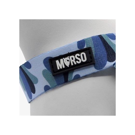 Morso Mini Hondentuig Verstelbaar Gerecycled Splash Blauw 29-38X2,5 CM