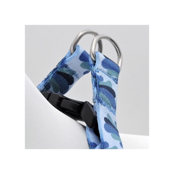 Morso Mini Hondentuig Verstelbaar Gerecycled Splash Blauw 29-38X2,5 CM