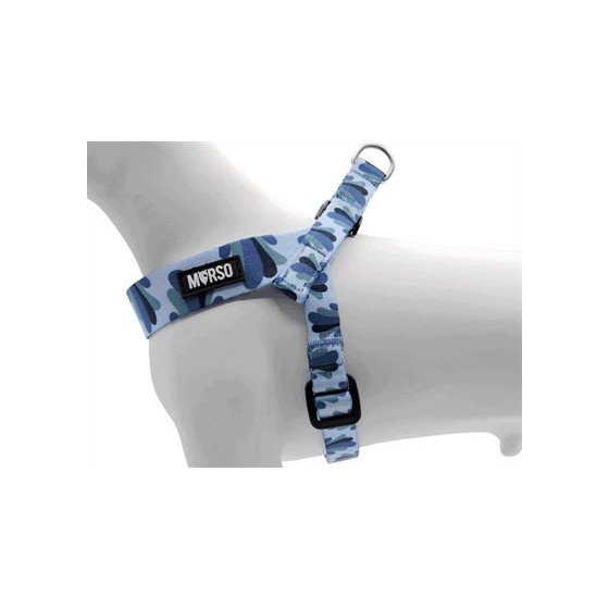 Morso Mini Hondentuig Verstelbaar Gerecycled Splash Blauw 32-41X2,5 CM