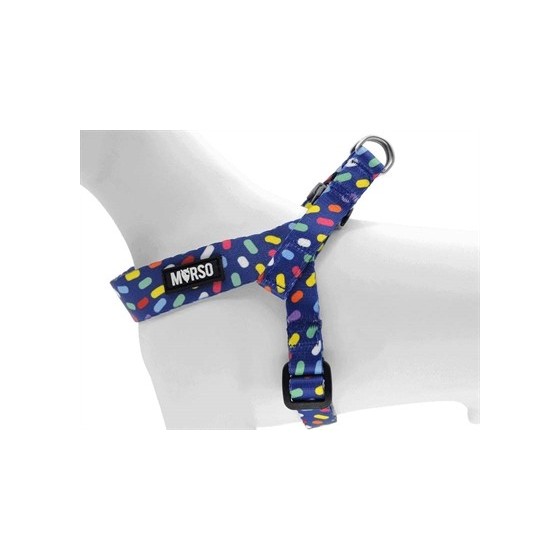 Morso Mini Hondentuig Verstelbaar Gerecycled Color Invaders Paars 24-32X1,5 CM