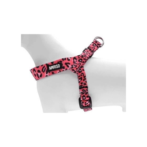 Morso Mini Hondentuig Verstelbaar Gerecycled Bubble Leo Roze 32-41X2,5 CM