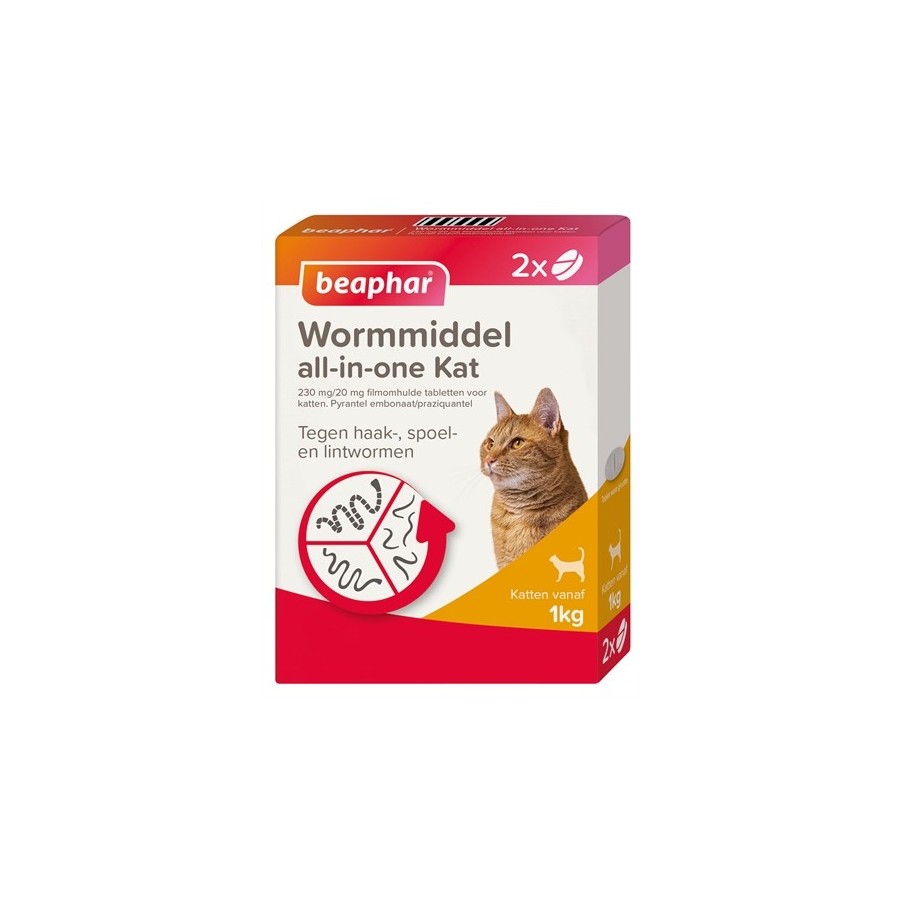 Beaphar Wormmiddel All-In-One Kat 2 TBL