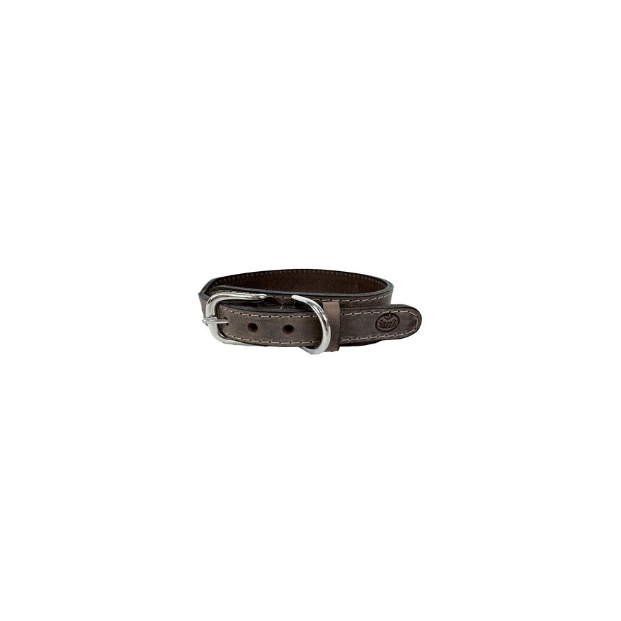 Sazzz Halsband Hond Boho Vintage Leer Bruin 32-39X3 CM