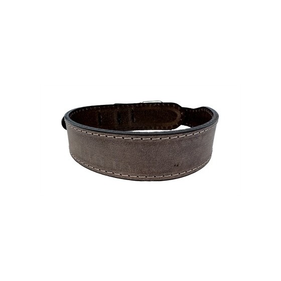 Sazzz Halsband Hond Boho Vintage Leer Bruin 32-39X3 CM