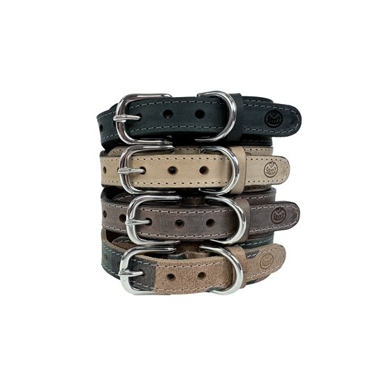 Sazzz Halsband Hond Boho Vintage Leer Bruin 37-45X3,5 CM