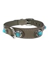 Sazzz Halsband Hond Adventure Stone Classic Leer Taupe 42-50X2,5 CM