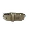 Sazzz Halsband Hond Adventure Stone Classic Leer Taupe 42-50X2,5 CM