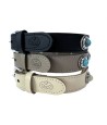 Sazzz Halsband Hond Adventure Stone Classic Leer Taupe 42-50X2,5 CM