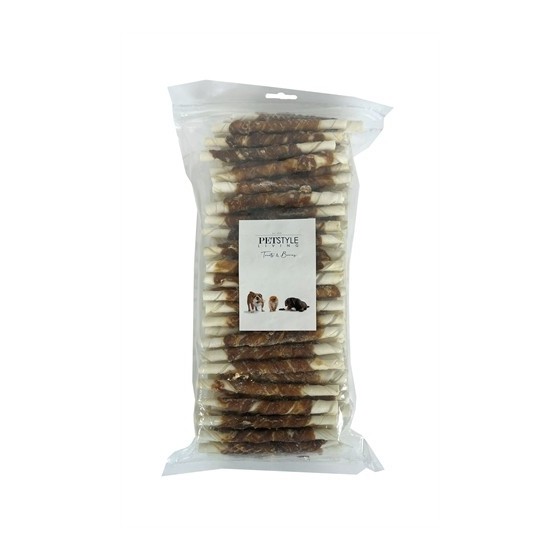 Petstyle Living - Gedraaide Stick Eend 12,5cm. 100 stuks