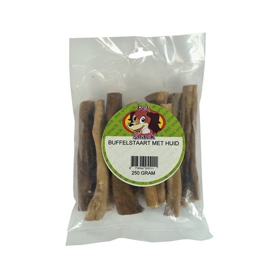 Petsnack - Buffelstaart met Huid, 250gr