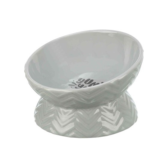 Trixie Verhoogde Voerbak / Waterbak Keramiek Grijs 350 ML 17 CM