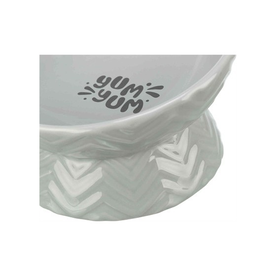 Trixie Verhoogde Voerbak / Waterbak Keramiek Grijs 350 ML 17 CM
