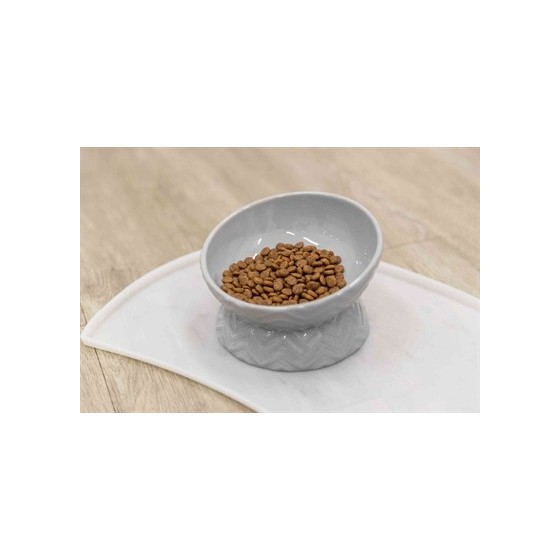 Trixie Verhoogde Voerbak / Waterbak Keramiek Grijs 350 ML 17 CM