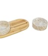 Trixie Set Voerbak / Waterbak Keramiek / Bamboe Wit / Natuur 2X800 ML 39X8X20 CM