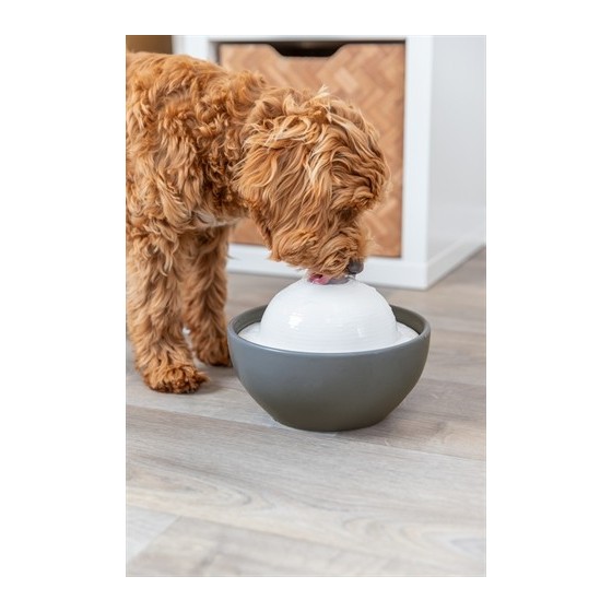 Trixie Vital Dome Drinkfontein Keramiek Grijs / Wit 1,5 LTR 20X10X20 CM
