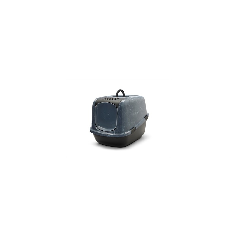 Savic Kattenbak Nestor Jumbo Marble Grijs / Zwart 66,5X48,5X46,5 CM