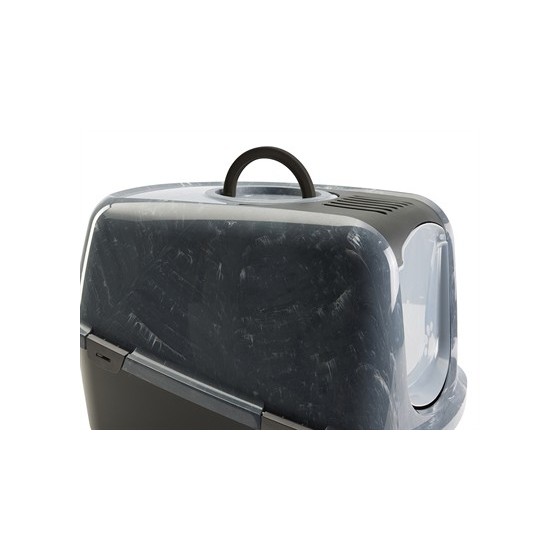 Savic Kattenbak Nestor Jumbo Marble Grijs / Zwart 66,5X48,5X46,5 CM