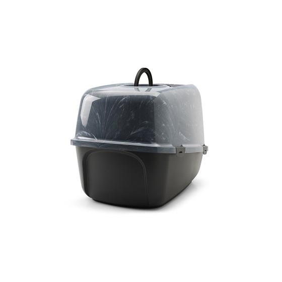 Savic Kattenbak Nestor Jumbo Marble Grijs / Zwart 66,5X48,5X46,5 CM