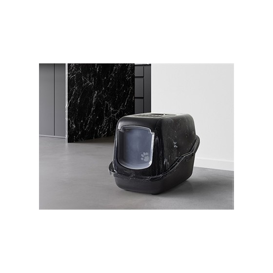 Savic Kattenbak Nestor Marble Zwart / Wit 56X39X38,5 CM