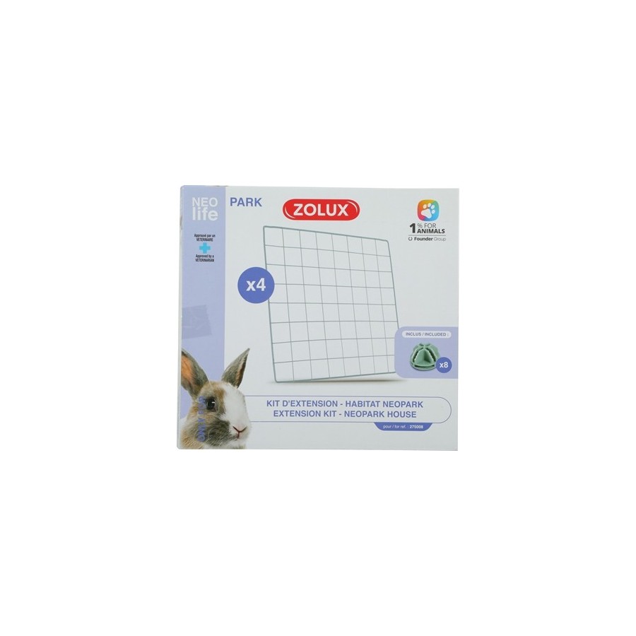 Zolux Neolife Neopark Konijn Uitbereidingsset Gaaspanelen 35X35 CM 4 ST