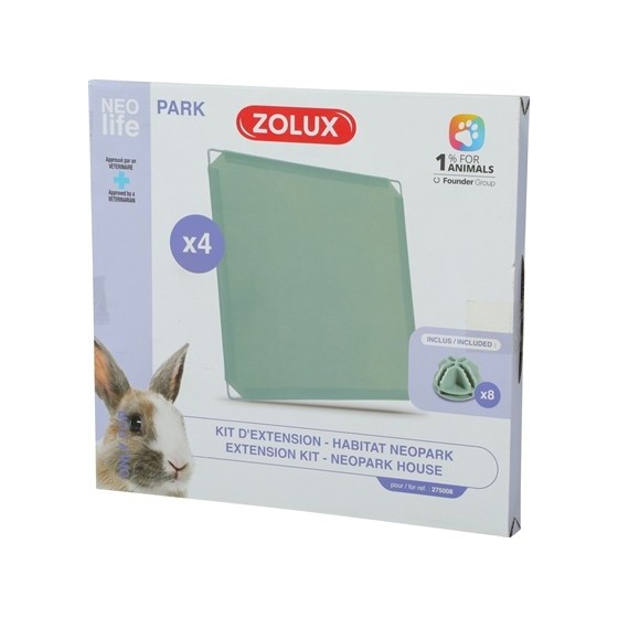 Zolux Neolife Neopark Konijn Uitbereidingsset Gesloten Panelen 35X35 CM 4 ST