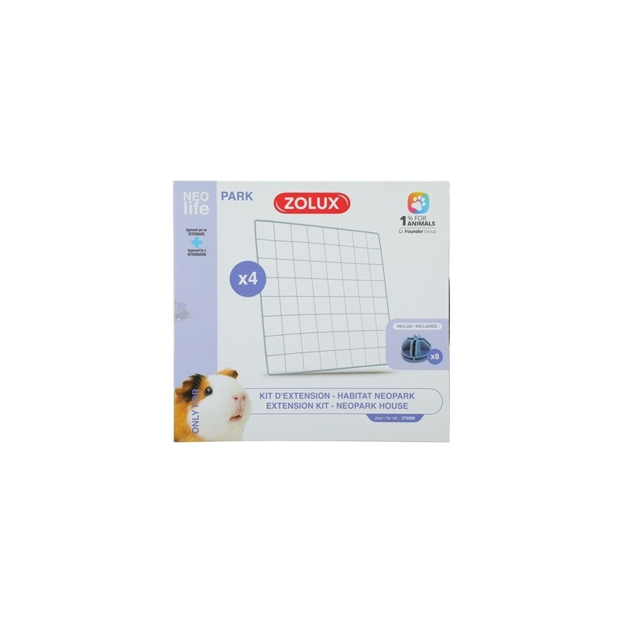 Zolux Neolife Neopark Cavia Uitbereidingsset Gaaspanelen 35X35 CM 4 ST