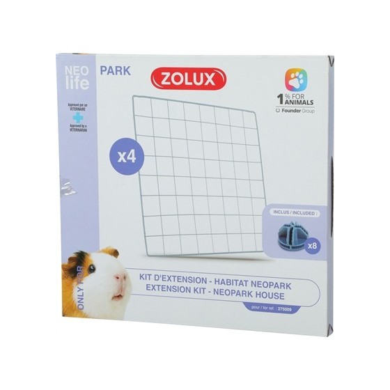 Zolux Neolife Neopark Cavia Uitbereidingsset Gaaspanelen 35X35 CM 4 ST