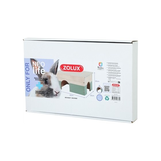Zolux - Neolife Houten Huisje Konijn Groen. 40x25x20cm