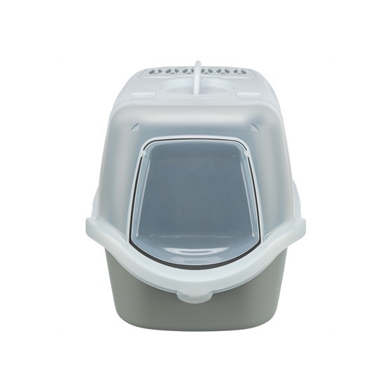 Trixie Kattenbak Vico Open Top Met Kap Lichtgrijs / Wit 56X40X40 CM