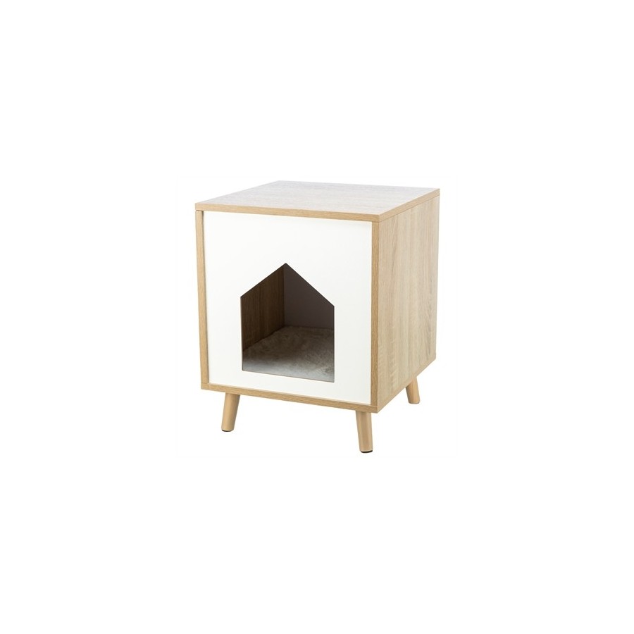 Trixie Kattenmand Huis Isa Houtlook Lichtbruin / Wit 40X40X50 CM