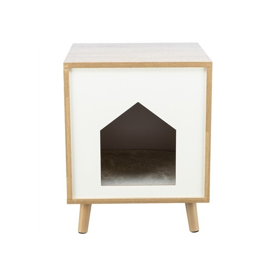 Trixie Kattenmand Huis Isa Houtlook Lichtbruin / Wit 40X40X50 CM