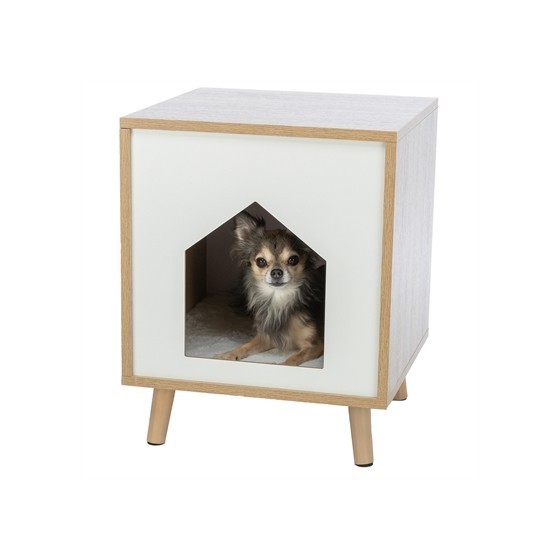 Trixie Kattenmand Huis Isa Houtlook Lichtbruin / Wit 40X40X50 CM