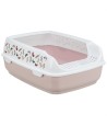 Trixie Kattenbak Delio Met Rand Bedrukt Lichtroze / Wit 50X38X20 CM