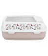 Trixie Kattenbak Delio Met Rand Bedrukt Lichtroze / Wit 50X38X20 CM