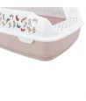 Trixie Kattenbak Delio Met Rand Bedrukt Lichtroze / Wit 50X38X20 CM