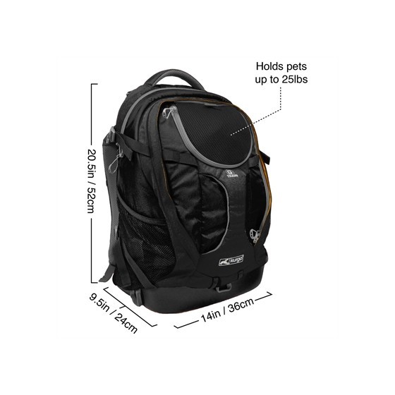 Kurgo G-Train K9 Rugzak Zwart 41,3X22,9X50,2 CM